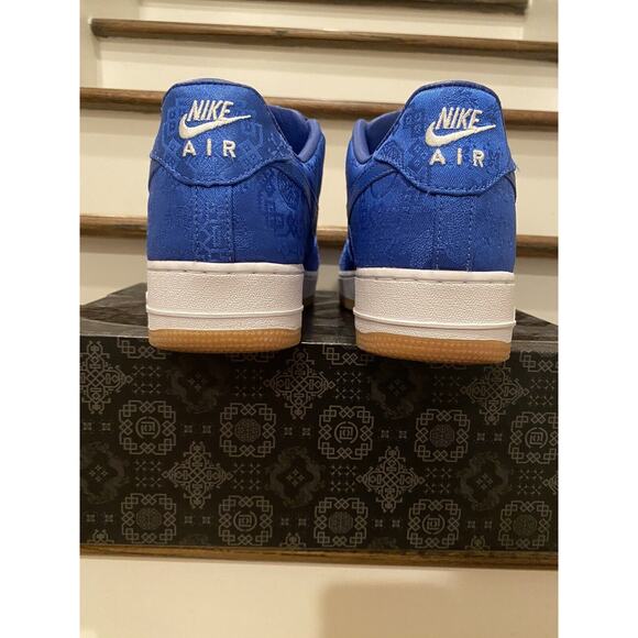 Nike Air Force 1 Premium x CLOT Royal Silk 2019 Size 10 Edison Chen Blue - Picture 9 of 10
